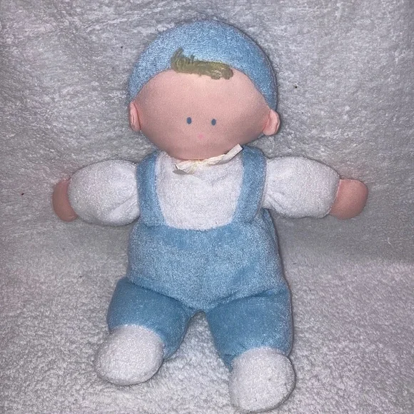 Eden Toys Vintage Eden Soft Terry Cloth Blue Baby Lovey Doll